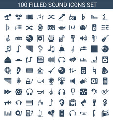 100 sound icons vector