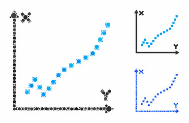 Function plot mosaic icon spheric items vector