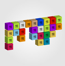 Logo with colorful cubes vector