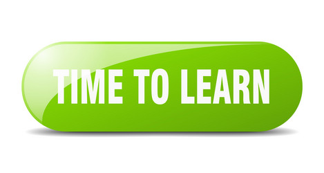 time to learn button sign key push vector image