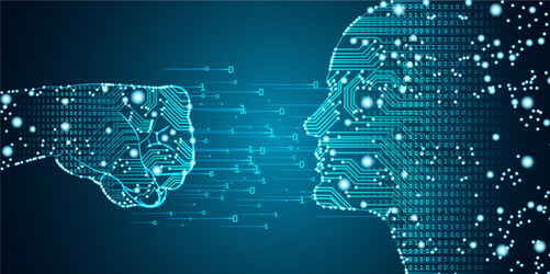 big data and artificial intelligence hacking vector image