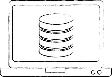 Laptop computer with data disk vector