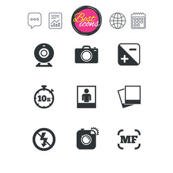 Photo video icons camera photos and frame vector