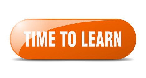 time to learn button sign key push vector image