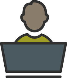 working on laptop icon vector image