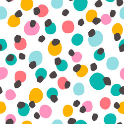 Irregular polka dots seamless pattern in retro vector