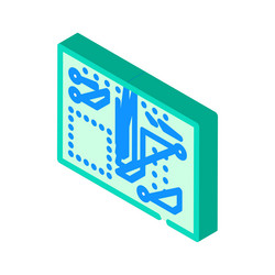 pcb board electronic component isometric icon vector