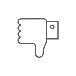 Thumb down hand sign line icon vector