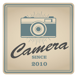 Vintage emblem of retro photo camera vector