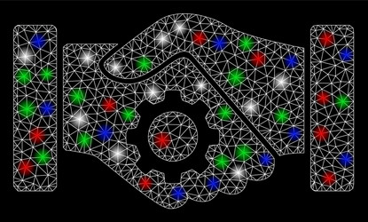 bright mesh carcass smart contract handshake vector image