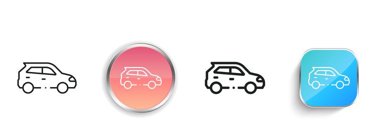 hatchback icon thin linear regular and button vector image