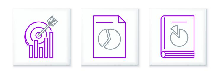 set line user manual target with graph chart vector image
