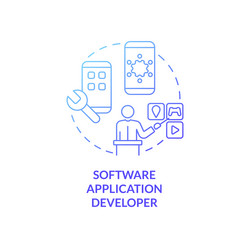 software application developer blue gradient vector image