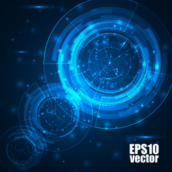 technology background with hud elements vector image