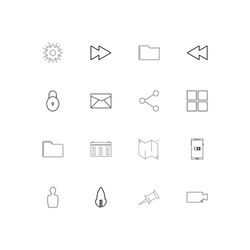 User interface linear thin icons set outlined vector