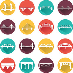 Bridge Icon Set Vector Image