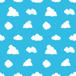 White clouds seamless pattern light blue sky Vector Image