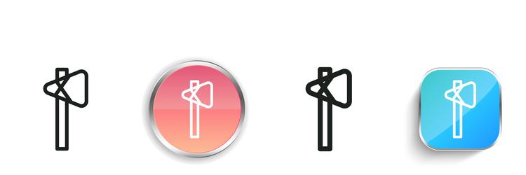 hatchet icon thin linear regular and button style vector image