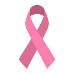 Pink Ribbon - Flat Style Vector Image