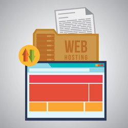 web hosting design data center icon isolate vector image
