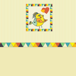 Background with bird parrot vector