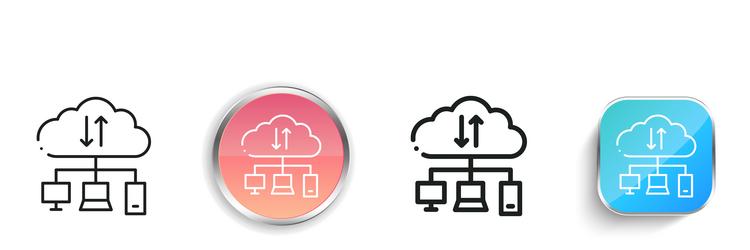 data icon thin linear regular and button style vector image