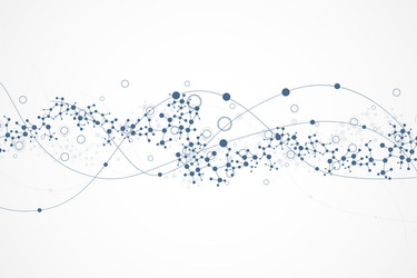 Science network pattern connecting lines and dots vector