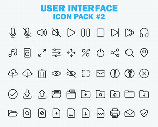 Thin UI Icons - User Interface vector image