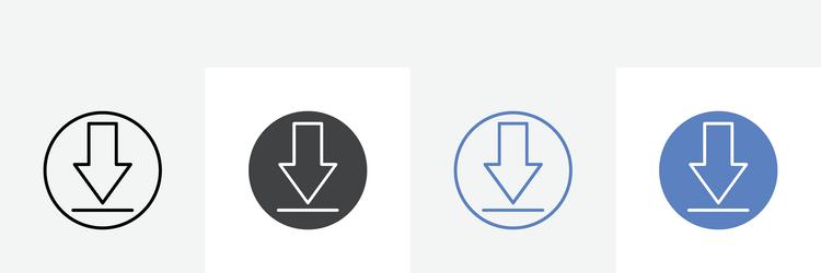download button icon set use for web ui or app vector image