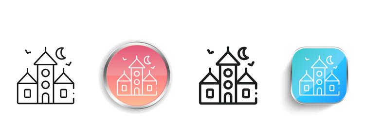 haunted house icon thin linear regular and button vector image