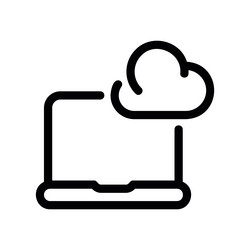 laptop computer connected to a cloud computing vector image