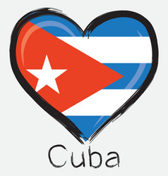 love cuba flag Vector Image