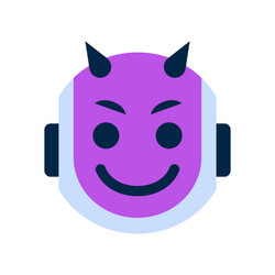 robot face icon smiling devil emotion robotic vector image