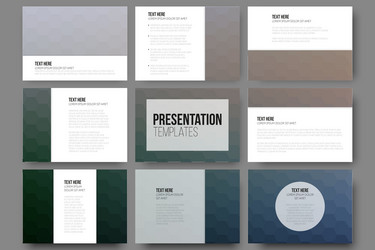 set of 9 templates for presentation slides vector image