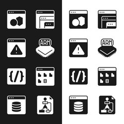 set processor browser with exclamation mark vector image