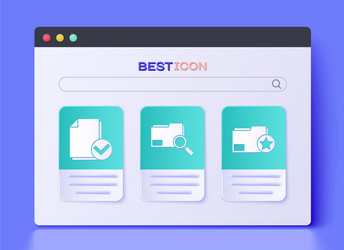 set search concept with folder document and check vector image