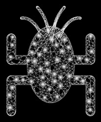 Shiny net mesh bug tick with lightspots vector