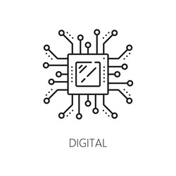 AI Processor Machine Learning Icon vector image