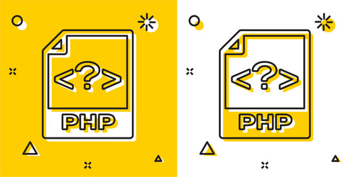 Black php file document download button icon vector