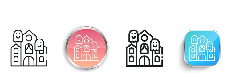 haunted house icon thin linear regular and button vector image