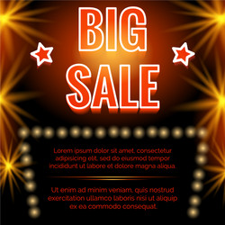 Shining big sale poster design vector