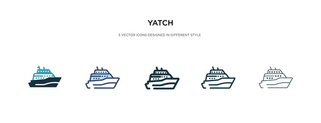 Yatch icon in different style two colored vector