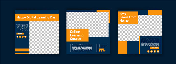 Happy digital learning day online courses vector