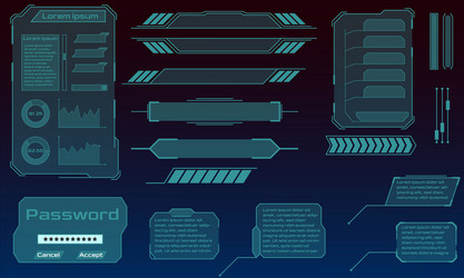 hud and ui elements futuristic user vector