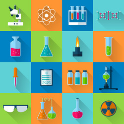 Physics flat design icons set Royalty Free Vector Image