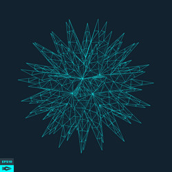 3d sphere with prickles abstract geometric object vector image