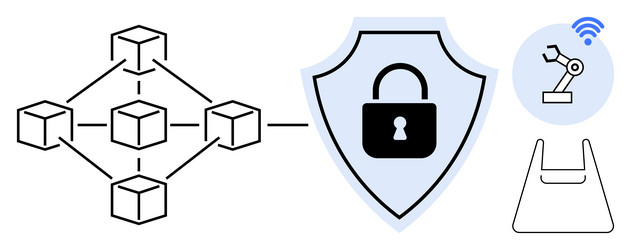 blockchain network security and automation vector image