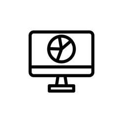 Monitor screen line icon with graphics vector