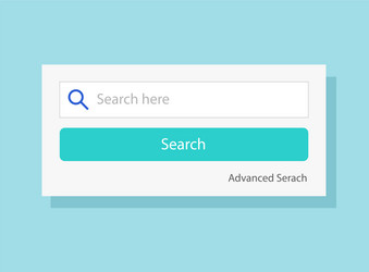 Search bar web form window field with button vector