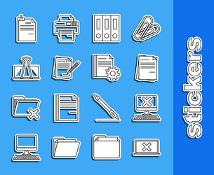 set line laptop and cross mark on screen file vector image